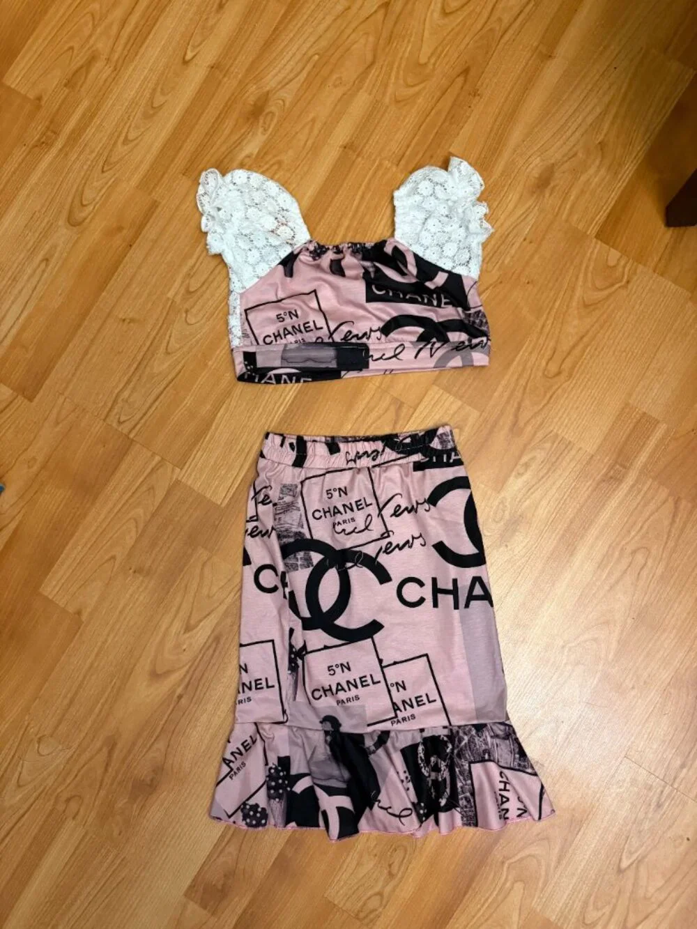 OFF BRAND Chanel girls 2-piece outfit